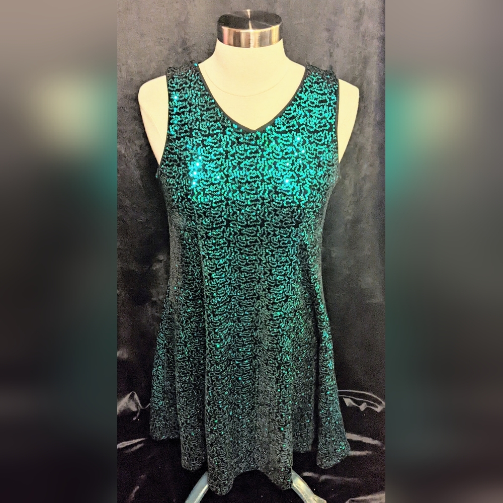 Lilt Black and Green Sequin Dress- 16